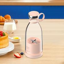 Electric Juicer Cup 380ml Fruit Portable Mixing Machine Travel Mini Blender rožinė
