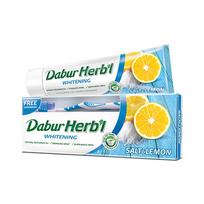 Balinamoji dantų pasta 150g + NEMOKAMAS dantų šepetukas Dabur Herb'l Druska&Citrina 1 unit