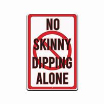 Pool Rules No Skinny Dipping Alone Metal Sign Funny Beach Tin Signs for Swimming