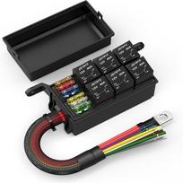 12V 40A 5 kontaktų relės dėžutė 6 krypčių iš anksto laidais sujungta relės saugiklių dėžutė automobiliams, automobiliams, jūriniams laivams