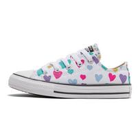 Converse Chuck Taylor All Star Canvas Fashion Comfortable Durable Low Top Kids Canvas Shoes Kids sneaker White Purple Multicolor 671609C 33.5