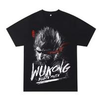 2024 Black Myth Wukong T Shirt for Men Women Sun Wukong T-Shirts Harajuku O-Neck Short Sleeve Shirts Streetwear Tee Fans Gifts S juoda