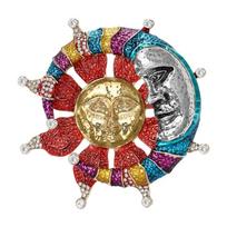 Unique Sun And Moon Brooch With Colorful Crystal Stainless Steel Lapel Pin For Women Men Fashion Accessory 1