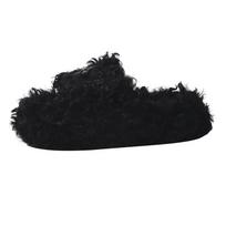 Korean version of cross flower fluffy slippers women's 2025 autumn and winter new fashion open-toed thick-bottomed flat-bottomed cotton slippers wome 35 juoda