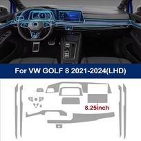 Išpjauta PPF plėvelė automobilio interjerui VW Volkswagen Golf 8 2026-24 Centrinės konsolės ekranui, prietaisų skydeliui, pavarų svirties paneliui, durų langams TPU plėvelė
