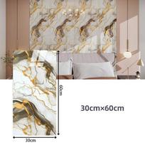 60*30cm Storas Auksinės Folijos Lipnus Plytelės Lipdukas, Dirbtinio Keramikos Plytelės Tapetas Vandeniui Atsparus Sienos Lipdukas Virtuvės & Svetainės Dekoras 6PCS