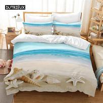 The Palm Tree as well as Sea Beach Nature Theme Double Queen King Size Quilt Cover with Beach Duvet Cover Set Polyester Tropical Island EU single(135x200cm)