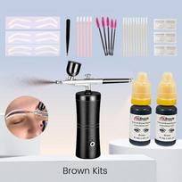 Eyebrow Tint Airbrush Hybrid Pigment Kit with Auxiliary Stickers And Brush for Dye & Tint Mapping Tattoo Supply Microblading ruda
