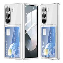 Hard PC Wallet Case Card Slot Holder Cases for Samsung Galaxy Z Fold7 5G Fold 7 5 6 Fold5 Fold6 Galaxy Z Fold6 gryna