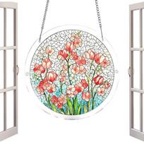 Suncatcher for Window Decorative Pendant with Chain Acrylic Sun Catcher Window Decor for Outdoor Garden Backyard Tree Home