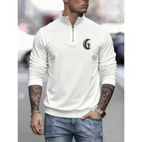 Moon Exploration, Space Exploration Print New Men's Casual Sports Sweatshirt Cool Stylish Trendy Zip Up Long Sleeve Sweatshirt Top S balta