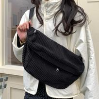 Large Capacity Corduroy Women Waist Pack Casual Fanny Pack Academic Style Chest Bag Unisex Shoulder Crossbody Bag Waist Belt Bag juoda