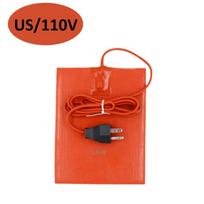 Engine Oil Heater Silicone Heating Blocking Pad Water Oil Warmer Waste Oil Pan Heater Pad For Car 9*13cm 110V US