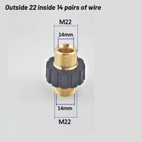Efficient M22*1 5 Outer Wire Butt Joint Adapter 14hole to 15hole Improve Your High Pressure Cleaning Experience M22 15MM
