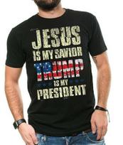 Donald Trump T-Shirt Mens Womens Tees Top Trump 2024 Jesus Is My Savior Trump Is My PresidenT Shirt Mens Womens Tees Top S
