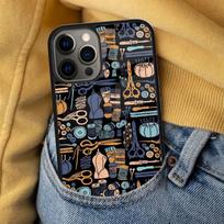 chalkboard Sewing Machine Soft Phone Case for iPhone 17 Air 16e Pro max 15 Pro 13 14 Plus 11 12 MagSafe Magnetic Coque iPhone 16pro max