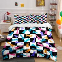 Chess Chessboard With Colorful Pieces Print Soft Comfortable Duvet Cover Bedding Set Included 1*Duvet Cover  2*Pillowcases EU Twin 135X200cm&set