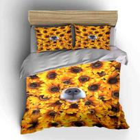 Sunflower Pet Decor Three-Piece Set Multiple Sizes Kid'S And Adults' Bedroom Exquisite 3Pc Bedding Set, Gift EU Twin 135X200cm&set