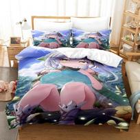 New Game Nahida Genshin Impact Bedding Set Cartoon Anime Three-Piece Set Adult Kid Bedroom Duvetcover Sets 3D Kawaii Girls EU single(135x200cm)