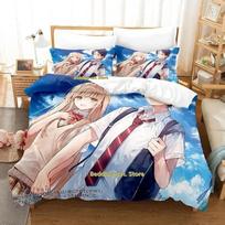 New The Angel Next Door Spoils Me Rotten Bedding Set Cartoon Anime Three-Piece Set Adult Kid Bedroom Duvetcover Sets 3D Kawaii EU Single 135x200cm