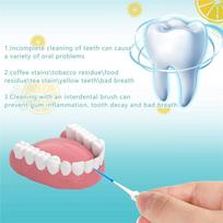 Premium- Floss Picks 220Pcs Silicone Interdental Brushes Brushes For Teeth Cleaning NONE