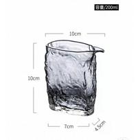 200ml Handmade Square Hammer Pattern Glass Tea Pitcher Fair Mug Heat-resistant Tea-separating Chahai Justice Cup Tea Set 200ml