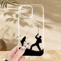 Fishing pattern phone case suitable for iPhone 17 16 15 14 13 12 11 Pro/Max/Plus anti drop and shockproof back cover iPhone 16PRO