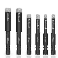 ABBY-12Pc Black Dry Diamond Drill Bits Set For Granite Marble Tile Stone Glass Hard Materials 5/6/8/10/12Mm juoda