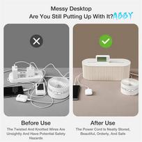ABBY-2X Cord Organizer Box Cable Cord Organizer Box To Hide & Conceal Power Strips Household Desk Cable Management Socket Box