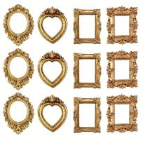 12pcs Vintage Mini Picture Frames Golden Baroque Resin Display Cases Wedding Christmas Photo Display Frames Home Decoration