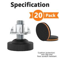 ABBY-20Pcs Adjustable Furniture Levelers With Floor Protectors,3/8In Heavy Duty Leveling Feet With Rubber Pads, Leg Levelers