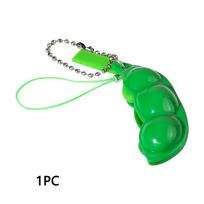 13Pcs Cute Squeeze Green Bean Keychain Keyring Fidget Toys Creative Stress Relief Pendant For Bag Key Decoration Birthday Gift