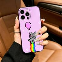 Cute N-Nyan -C-Cat Phone Case For iPhone 12 13 14 15 16 17 Pro Max, Lightweight and practical Soft Black Cover iPhone11PROMAX