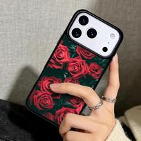Capa Case for iPhone 17 Air 16 Pro Max 15 Plus 11 13 Mini 14 12 Back Phone Cover Flower Red Rose iPhone 14 Plus