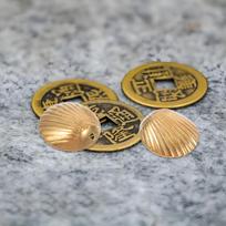 2Pairs Brass Feng Shui Divination Shell Cups Taoist Good Luck Ornaments Vintage Chinese Ritual Supplies Wealth Fortune China Mainland