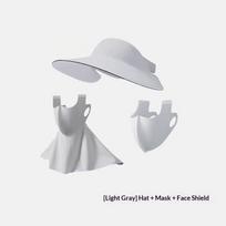 Two-In-One Ice Silk Face Mask Full Face Summer Sun Hat Cycling Sunshade Cap Uv Protection Face Bikini Breathable Lightweight Light gray