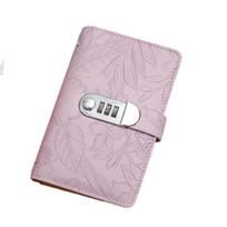 PU Leather Budget Binder with Lock 50Sheets Account Book  Office Stationery Supplies violetinė