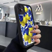 Fresh Yellow Lemon Phone Case For IPhone Air 17 Pro Max 16 E 15 14 Pro Max 13 12 11 Mini Plus Soft Silicone Black Cover iPhone 12 Pro Max