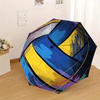 1pc Volleyball, Abstract Pattern Design Small Travel Portable Windproof Umbrella, Automatic Folding Umbrella, One-Key Automati