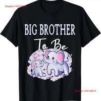 Soon Big Brother To Be Elephants Baby Shower Gender Reveal T Shirt  vintage Washed Casual Stylish designer clothes Versatile S įvairiaspalvis