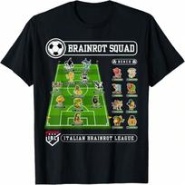 Italian-Brainrot Sport Meme Soccer Squad Football Funny T-Shirt S įvairiaspalvis