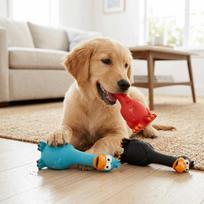 Bite Tough Dog Toy Chicken Shaped Screaming Chicken Toy Latex Squeaky Toy  Mood Calming mėlyna