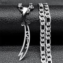 Sword of Imam Ali Muslim Necklace for Men Women Stainless Steel Silver Color Islamic Religious Necklaces Jewelry Gift NZZZ134S05