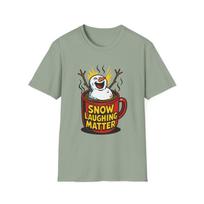 Unisex Softstyle T-Shirt Mens Womens Tees Top Marshmallow Snowman Cocoa Funny Holiday Graphic Tee L
