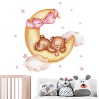 Mielas meškiukas sienos lipdukas vaikų kambario miegamojo plytelių dekoravimo ir gražinimo tapetai 30x90cm