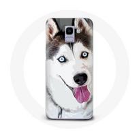 Coque pour Samsung Galaxy A8 2018 Husky Blanc de Sibérie Yeux Bleus balta