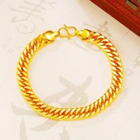Classic 24K Gold Bracele for Women Vintage Gold Plated Chain Bracelet Men Bracelet Fashion Jewelry