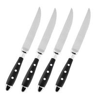 Hotel Stainless Steel Table Knife Fork Spoon Sets Teaspoon Teafork Steak Knife Cutlery Restaurant Serviing Set Black Wood Handle
