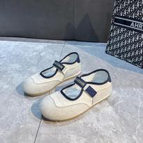 [Fanfna] Velcro shallow single shoes women's 2025 spring and summer new casual Mary Jane shoes cloth casual shoes 35 smėlis