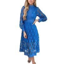 Women's Retro Velvet Lace Decorated Button Club Dress XXL